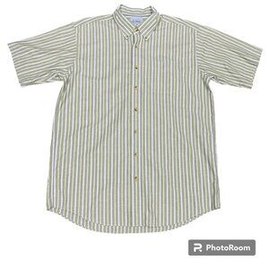 Men's L.L. BEAN Short Sleeve Oxford Shirt‎ Button-Down Cotton- Size LT